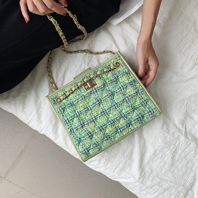 

Womens bag 2019 new wild foreign wool woolen shoulder bag summer small fresh ins net red Sen slanting small bag