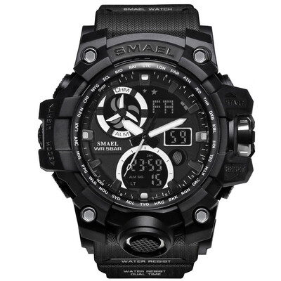 

Gobestart SMAEL Men Sport Watch Dual Display Analog Digital LED Electronic Wrist Watches