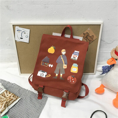 

Schoolbag female Korean high school Harajuku ulzzang college students ins wind backpack junior high school canvas Japanese backpac