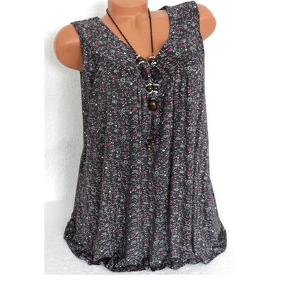 

Womens Summer Loose Sleeveless Vest T Shirt Blouse Lady Boho Lace Tops Plus Size