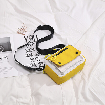 

Ins Japanese small fresh girl bag 2019 new Korean casual wild canvas wideband slung shoulder bag