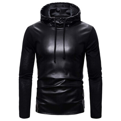 

Toponeto Mens Fashion Long-sleeved Round Neck Solid Color Splice Sweater Tops Blouse