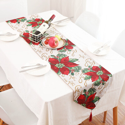 

Siaonvr Creative Christmas Cotton Linen Tablecloth Table Flag Desktop Decoration