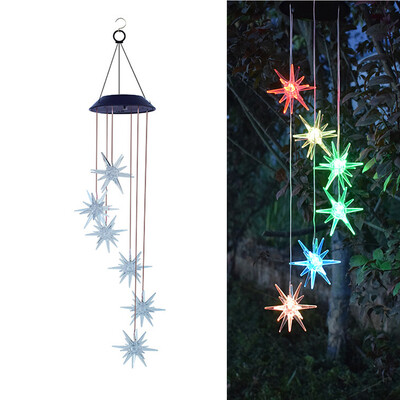 

Siaonvr LED Solar Powered Sea Urchin Wind Chimes Light Home Garden Hanging Lamp Decor