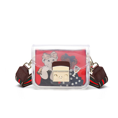 

Shangxin Baonu Summer Jelly Pack PVC Transparent Xiaofang Baowu Korean Baitao Inclined Bag ins