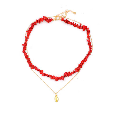 

Za 2019 Multi-Layer Pendant blue shell Necklace Fashion Trend Temperament Wild Choker Foreign Trade Cross-Border
