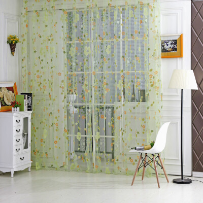 

Floral Door Window Curtain Drape Panel Scarf Voile Room Divider Curtain