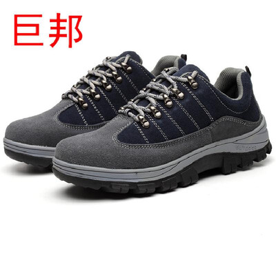 

Factory direct beef tendon bottom outdoor safety shoes breathable steel toe cap work shoes anti-smashing anti-piercing labor insur