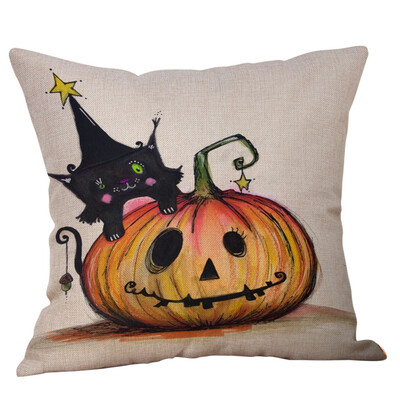 

〖Follure〗Fall Halloween Pumpkin Pillow Case Waist Throw Cushion Cover Sofa Home Decor