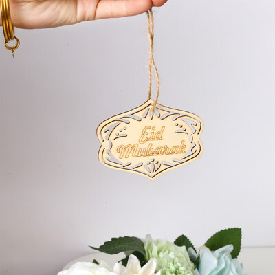 

Gobestart DIY Eid Mubarak Muslim Ramadan Hanging Pendant Wooden Hollow Ornament 10PCS