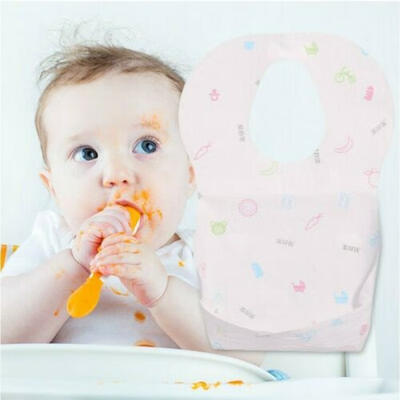 

Baby Kid Toddler Disposable Bibs With Pocket Hygenic Easy to Use Travel Holidays