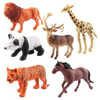 

6pcs Artificial Wild Life Forest Figure Toy Set Plastic Play Toys Model Kit Children Educational Ornaments