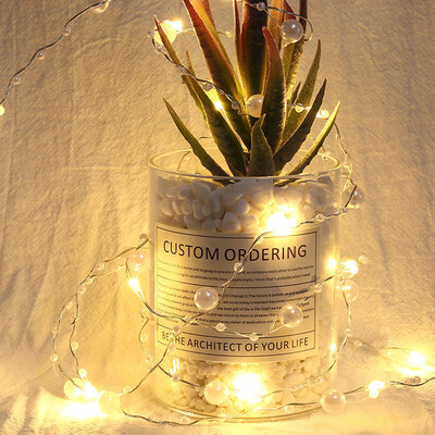 

Gobestart Battery Operated Pearl LED String Lights Pearlized Lights For Wedding Home