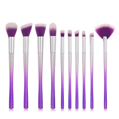 

〖Follure〗10PCS Purple Cosmetic Makeup Brush Brushes Foundation Powder Eyeshadow Brush Set