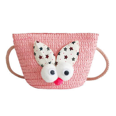 

Women Straw Small Cartoon Messenger Shoulder Bags Summer Beach Handbags