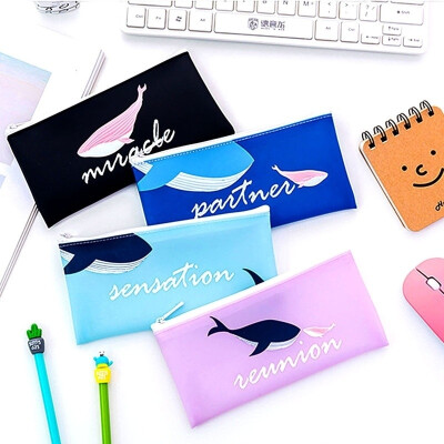 

4 Styles Pencil Case School Supplies Students Pencil Bag Cute Cartoon Ocean Whale Series Pencil Case For Student Stationery Gifts