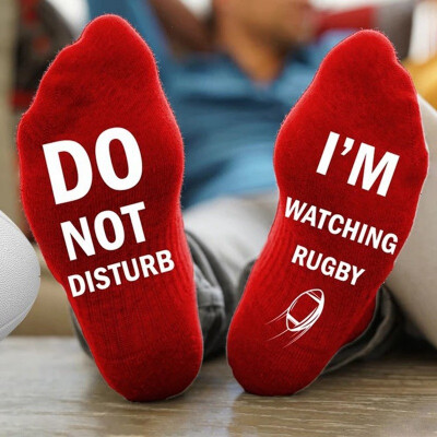 

Unisex Novelty Funny Sport Socks DO NOT DISTURB IM WATCHING RUGBY Gift 1 Pair