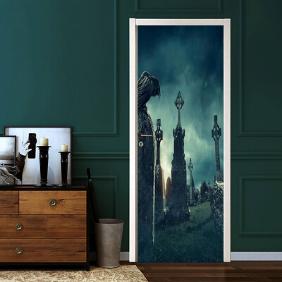 

〖Follure〗Halloween Skull Zombie Ghost Door Stickers Home Decoration 385 x 200cm x 2pc