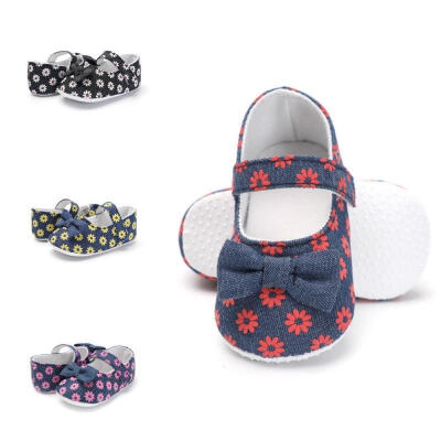 

Infant Baby Girls Canvas Crib Shoes Soft Sole Pram Prewalker Anti-slip Sneakers