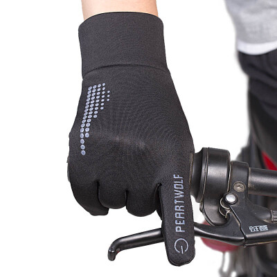 

Jieshiaibaoluo Autumn&winter cycling gloves for men&women warm driving gloves outdoor sports climbing touch screen waterproof gloves gray wave point L