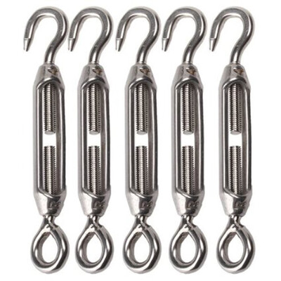 

5PCS M4 Stainless Steel Hook & Eye Turnbuckle Wire Rope Tension