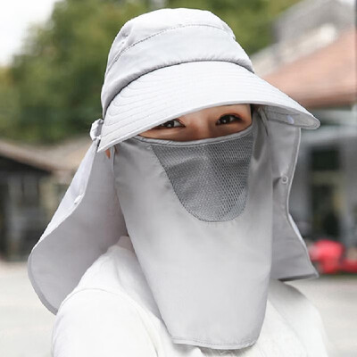 

Outdoor 360° Sun Protection Wide Brim Sun Hat UV Protection Cap with Detachable Neck Face Flap Cover for Fishing Hiking Camping Cl