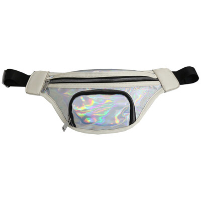 

Hip Hop Men Women Holographic Laser Crossbody Chest Bag Zipper Waist Fanny Pack