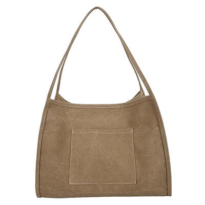 

Solid Color Shoulder Handbags Women Large Top-handle Bags Canvas Totes