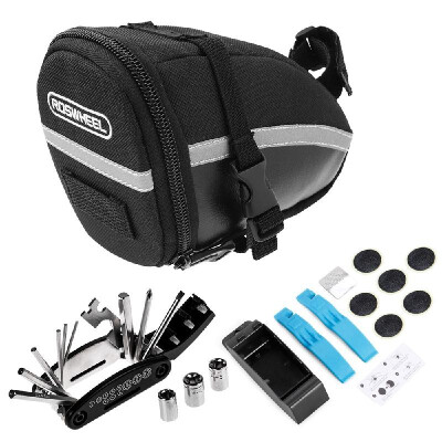 

Bike Repair Tool Kits Bicycle Saddle Bag Cycling Seat Pack 16 in 1 Multi Function Repair Tool Kit