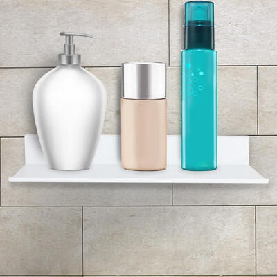 

Greensen Wall Mounted White Single Layer Rectangular Bathroom Storage Rack Shelf Home Decoration