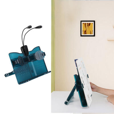 

Greensen Portable Folding Reading Stand Adjustable 0-180° Angle Books Shelf with Lamp