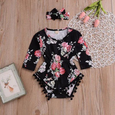 

Neugeborene Baby-Strampler-Overall-Bodysuit-Säuglingsstirnband-Ausstattungen