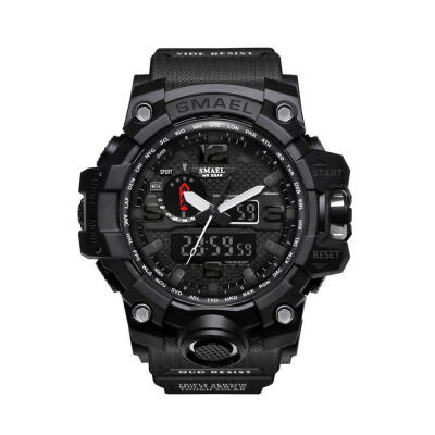 

Multi Function Dual Display Sport Electronic Wristwatch Waterproof Watch With Resin Band For Men