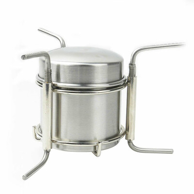 

Outdoor Alcohol Stove & Rack Combo Set Mini Camping Cooker W Stand Ultra-light
