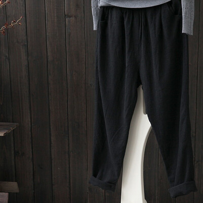 

Plus Size Women Linen Harem Pants Baggy Loose Trousers Casual Lady