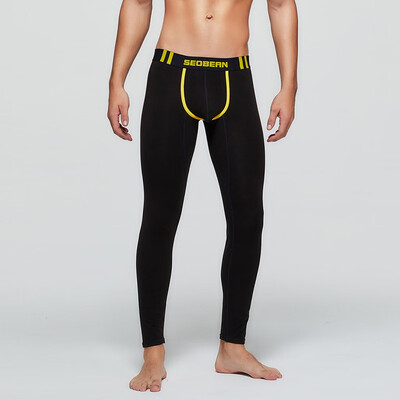 

Gobestart New Style For Men In Autumn Winter Sexy Solid Color Tight Thermal Pant