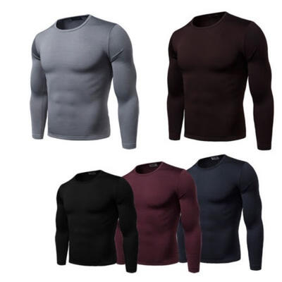 

Fashion Mens Autumn Winter Compression Tops Long Pants Set Warm