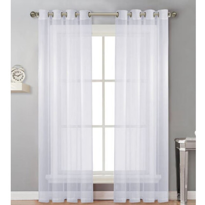 

Tulle Mesh Panel Solid Color Screen Solid Color See-Through Tulle Curtain