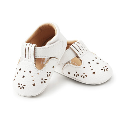 

WEIXINBUY Girls Baby Shoes Sweet Casual Princess Kids Pu Leather Solid Crib Bebe Infant Toddler Cute Hollow out Baby Shoes