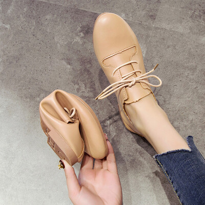 

Shoes Female Spring&Autumn Korean Edition Student Tip-toed Flat-soled Small Leather Shoes
