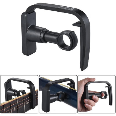 

Single-finger Version Creative Straight-press Folk Guitar Capo Clamp with 1pc Multi-thickness Guitar Pick