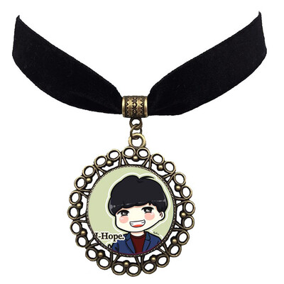 

BTS Bangtan Boys Fashion Sexy Vintage Black Necklace Kpop Pendant Choker Necklace