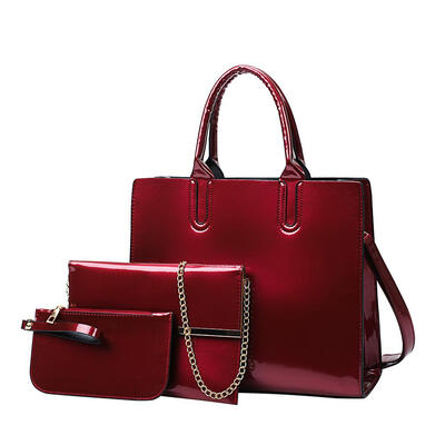 

3pcsset Patent Leather Women Handbag Shoulder Bags Crossbody Bag Clutch