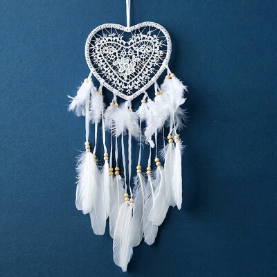 

Large Heart Dream Catcher DIY Handwoven Handmade DreamCatcher White Girls Gifts