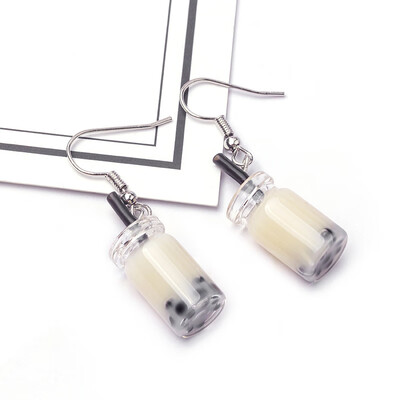 

EK643 Shiny Side New Womens Fashion Brand Jewelry Fruit Juice Cup Drop Earrings Pearl Tea Cute Summer Style Dangle Earrings