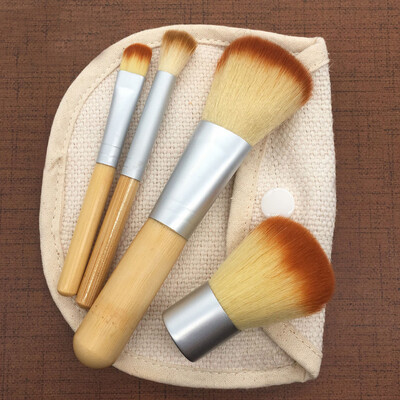 

〖Follure〗4 Pcs Bamboo Makeup Brush Set Eye Shadow Brush Cosmetics Blending Brush Tool