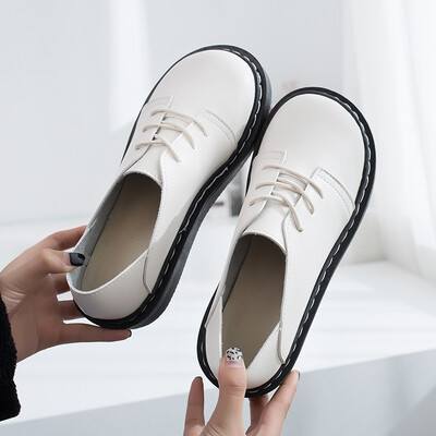 

British low-heeled Martin shoes big-headed dolls round-headed single shoes Japanese Yufeng leather shoes womens thick soles