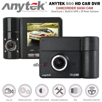 

ANYTEK B60 Dual Lens Camcorder 1080p HD Car Dash Video Driving Recorder DVR