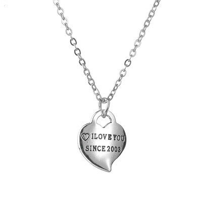 

New Design Footprint Heart I Love You Nevckalce Silver Chain Necklace Pendant For Women Men Romantic Couple Statement Jewelry