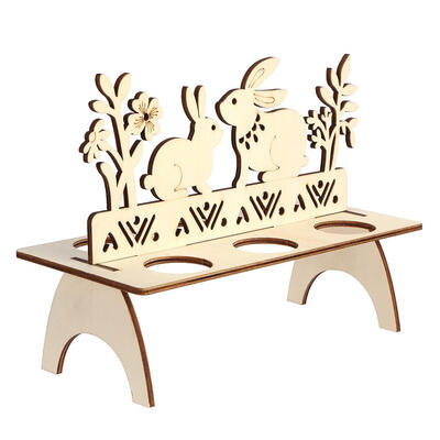 

Wooden Easter Egg Shelves Egg Stand Rack Bunny Pattern Easter DIY Decor